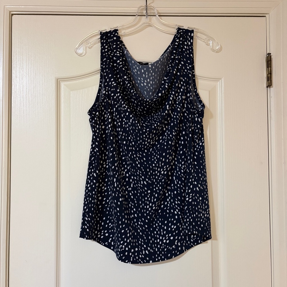 Banana Republic Dark Blue and White Patterned Tank Top